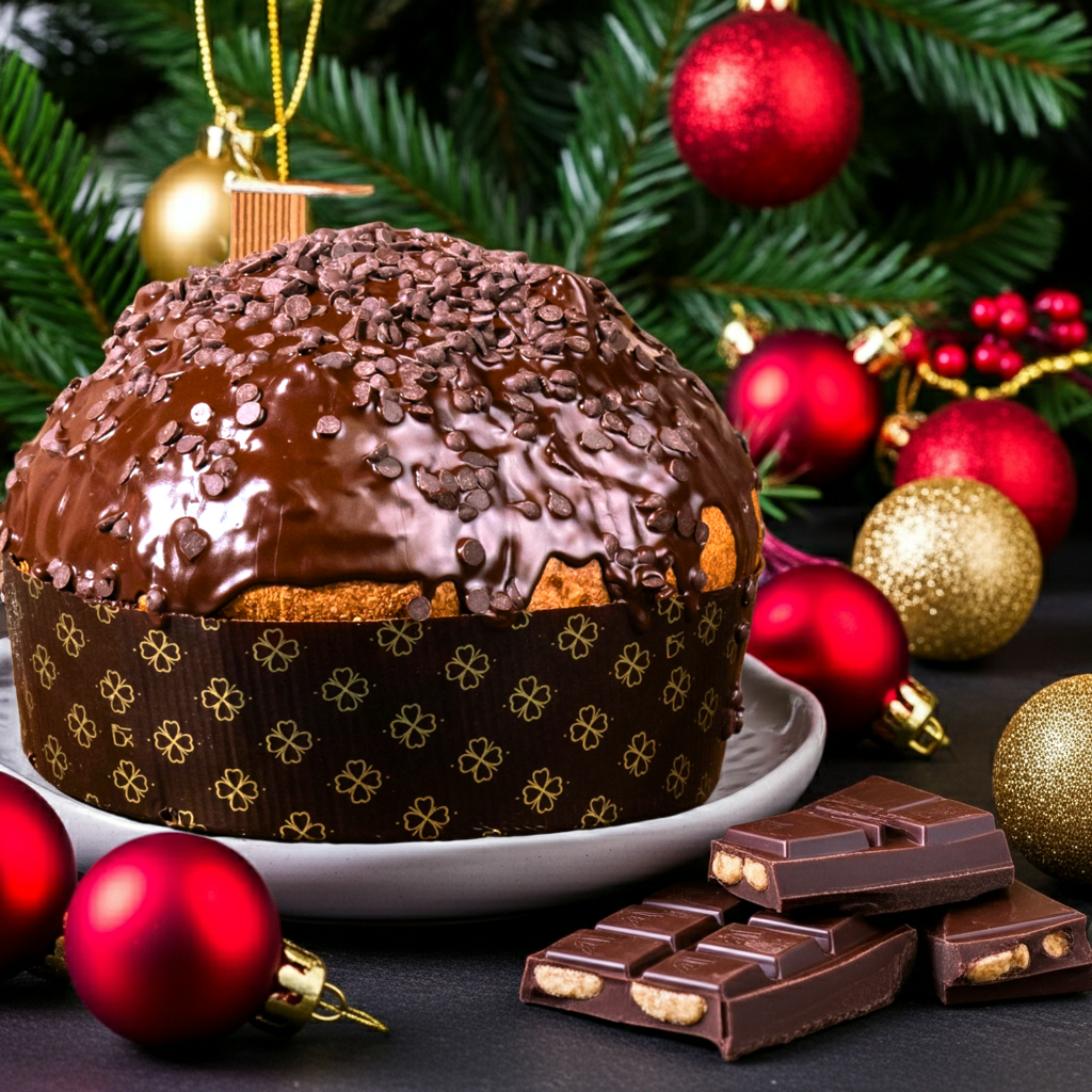 PANETTONE AU CHOCOLAT ARTISANAL À LONGUE PORTÉE