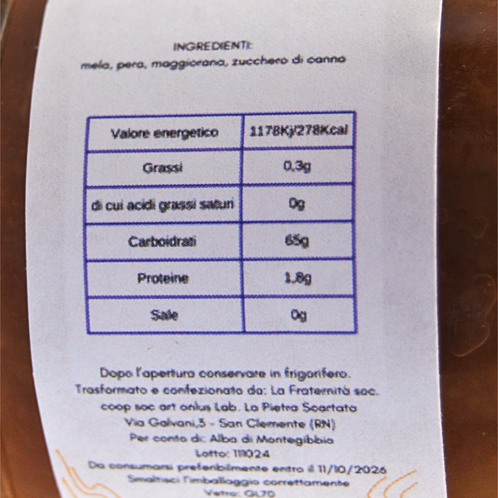 Confettura di Pera, Mela , Maggiorana
